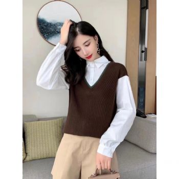 YOECEY設計師款拼接襯衫